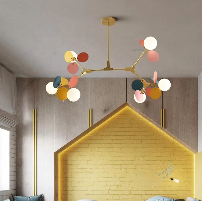 Nordic modern pendant light color big chandelier lighting glass ball pendant light ETL891117 supplier