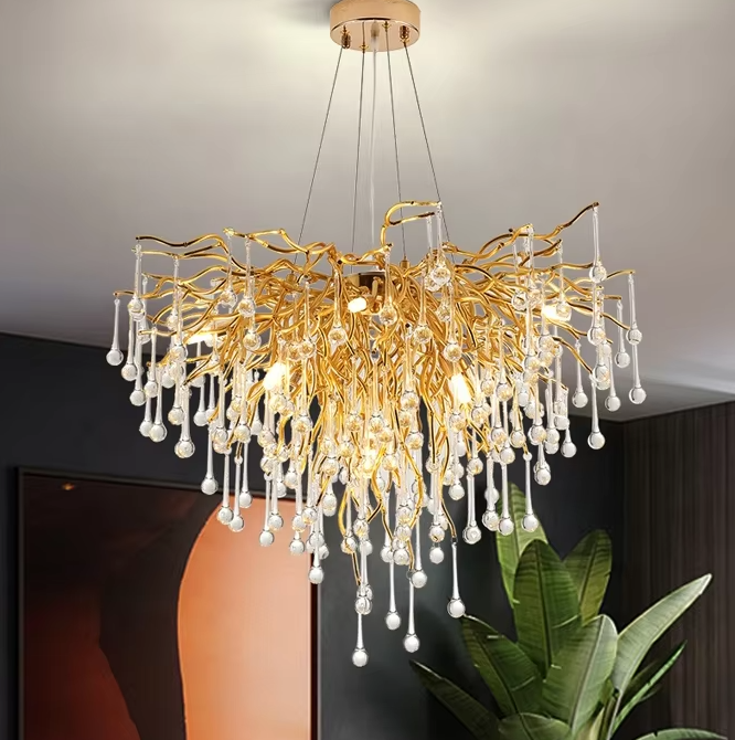 2024 Hottest branch drop crystal decor chandelier lighting ETL89100106 manufacture