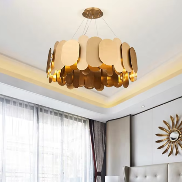 Luxury stainless steel chandelier circle modern kitchen modern pendant light hanging decorative lamp ETL89100110 supplier