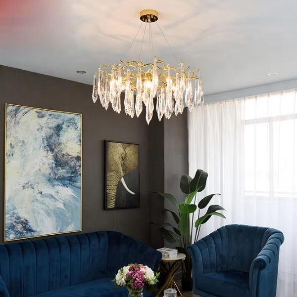 Modern French crystal lamp Golden tree branch chandelier luxury pendant lamp ETL89100104 supplier