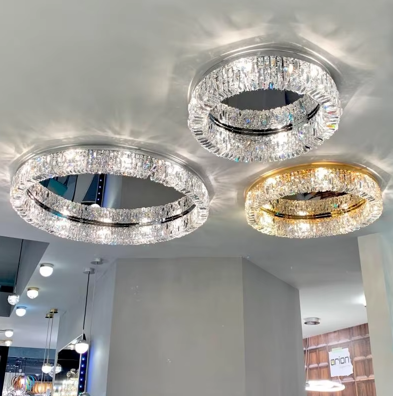 Modern round crystal ceiling lamps for bedroom ETL60449 supplier