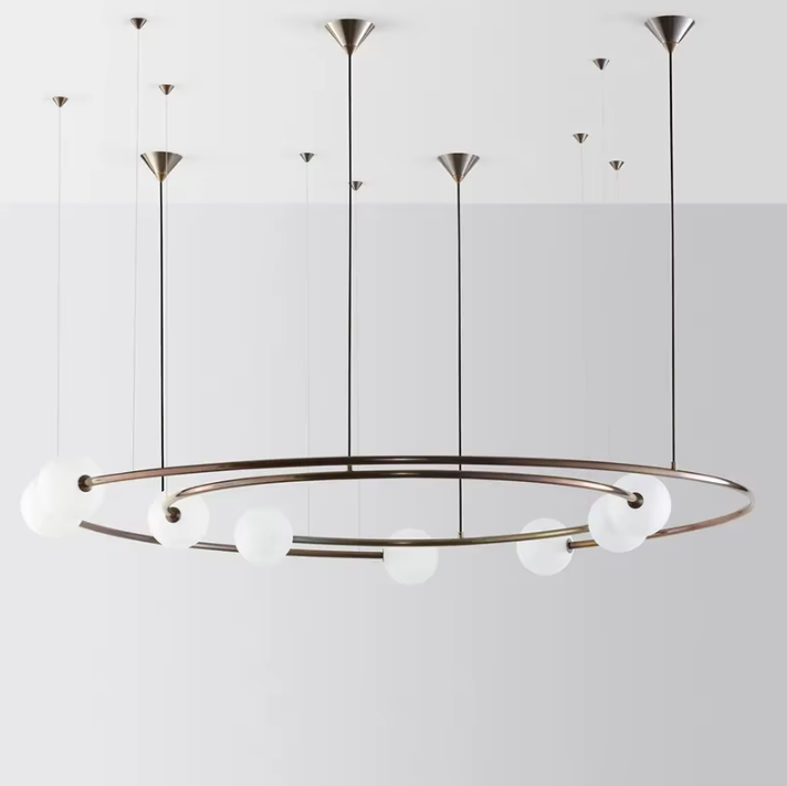 Wholesale Artistic Round Metal G9 Glass Chandelier Villa Hotel Restaurant Decor Ball Pendant Light supplier