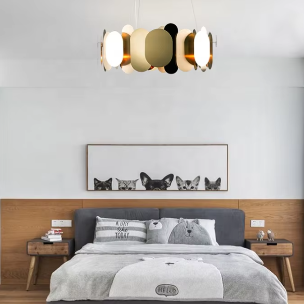 Luxury stainless steel chandelier circle modern kitchen modern pendant light hanging decorative lamp ETL89100110 details