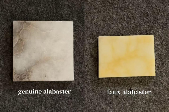 Wéi echthechte Alabaster vun falschem Alabaster an Leuchten ënnerscheet gëtt