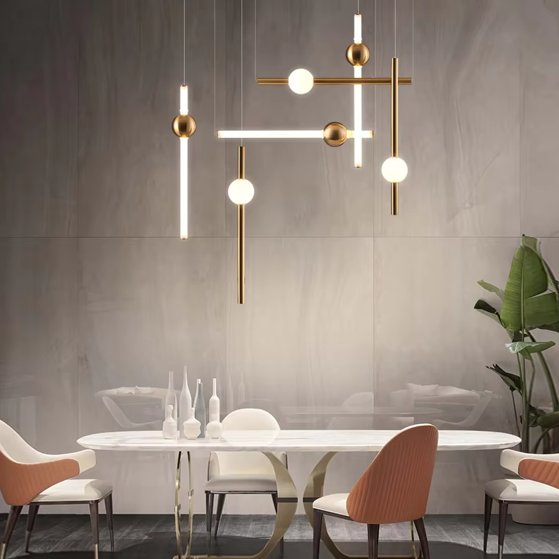 Modern Creative Jewelry Store Salon Living Room Hotel Line Light LED Chandelier Pendant Light details