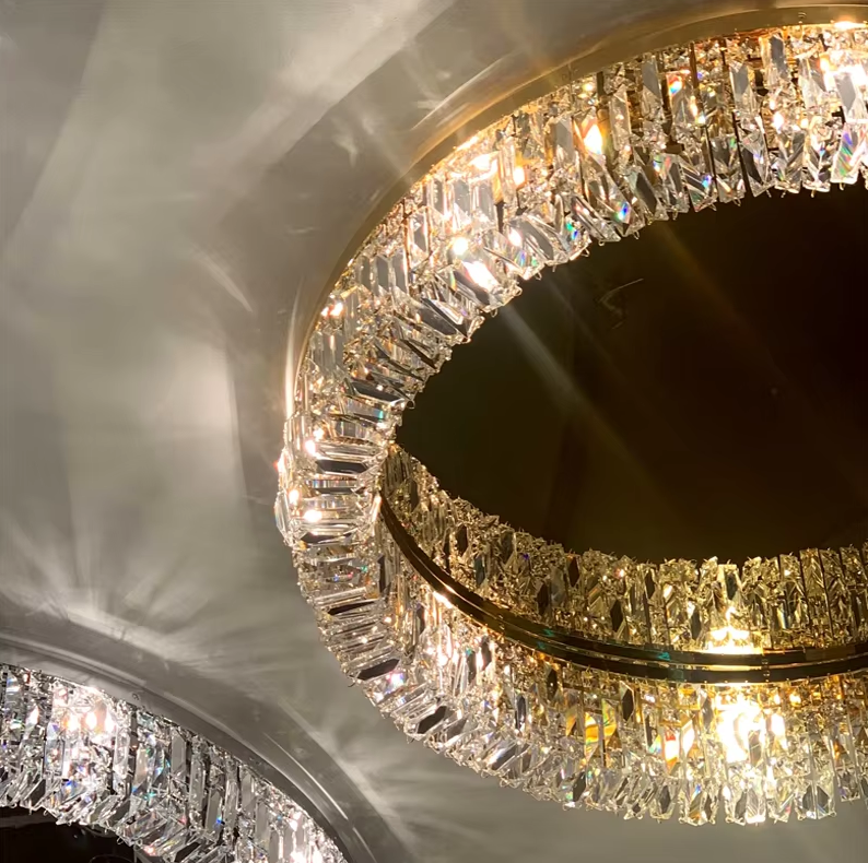 Modern round crystal ceiling lamps for bedroom ETL60449 supplier