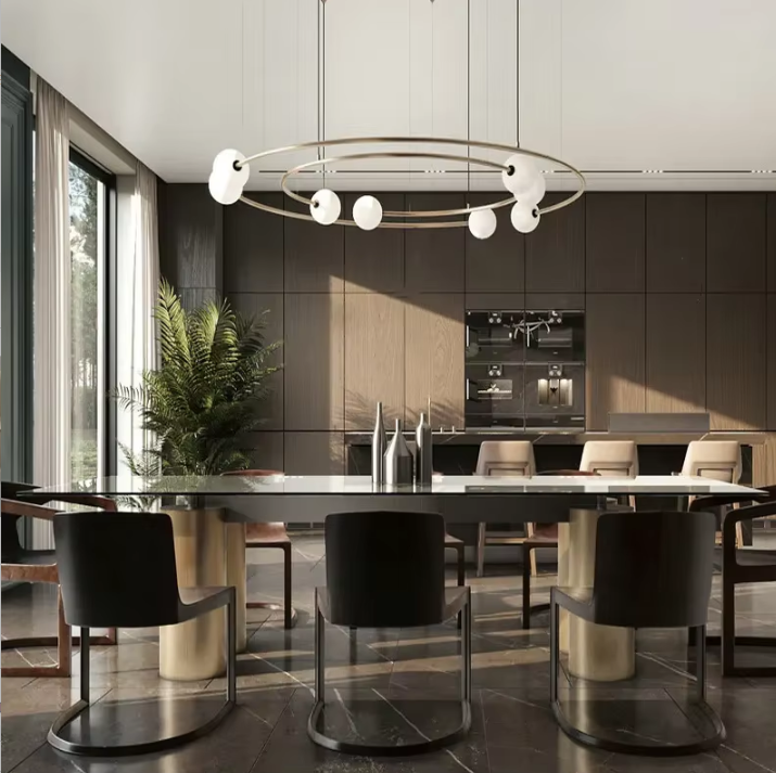 Wholesale Artistic Round Metal G9 Glass Chandelier Villa Hotel Restaurant Decor Ball Pendant Light details