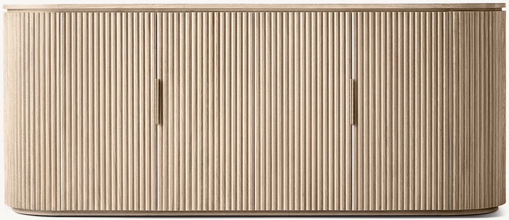 Byron Reeded Oak Sideboard — Contemporary Floating Plinth Base