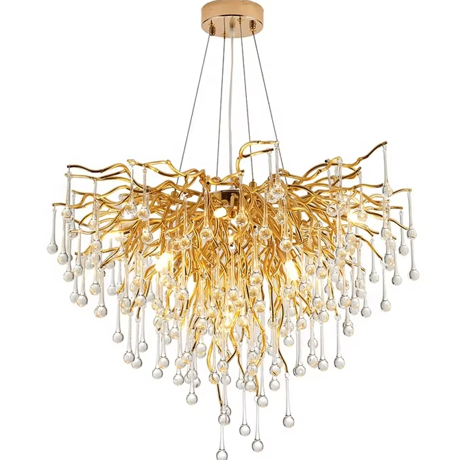 2024 Hottest branch drop crystal decor chandelier lighting ETL89100106 factory