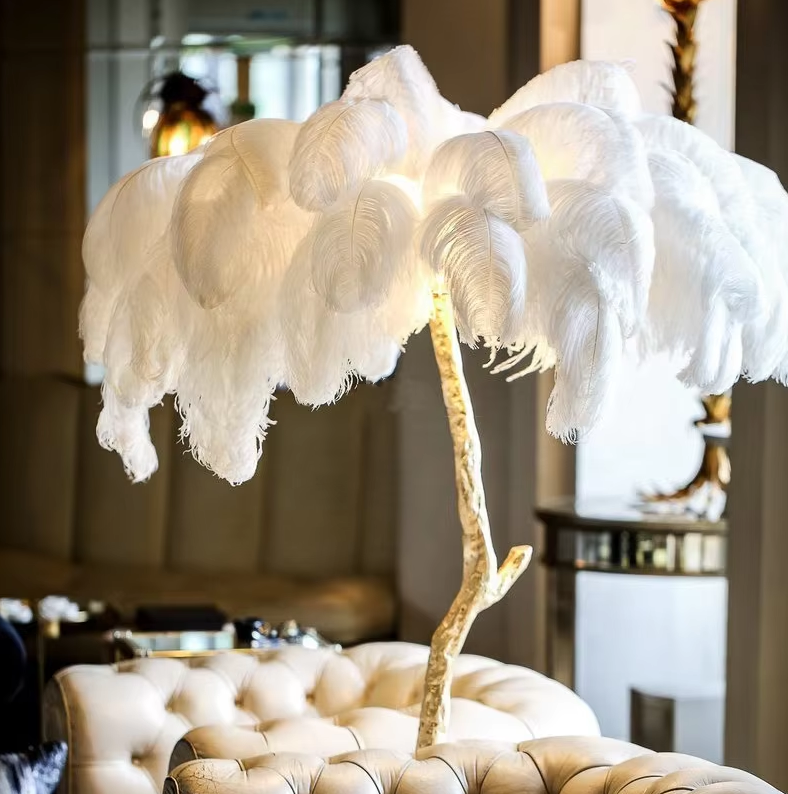 Ostrich feather floor lamp christmas lamp decoration stand lamp floor for home ETL52508 supplier