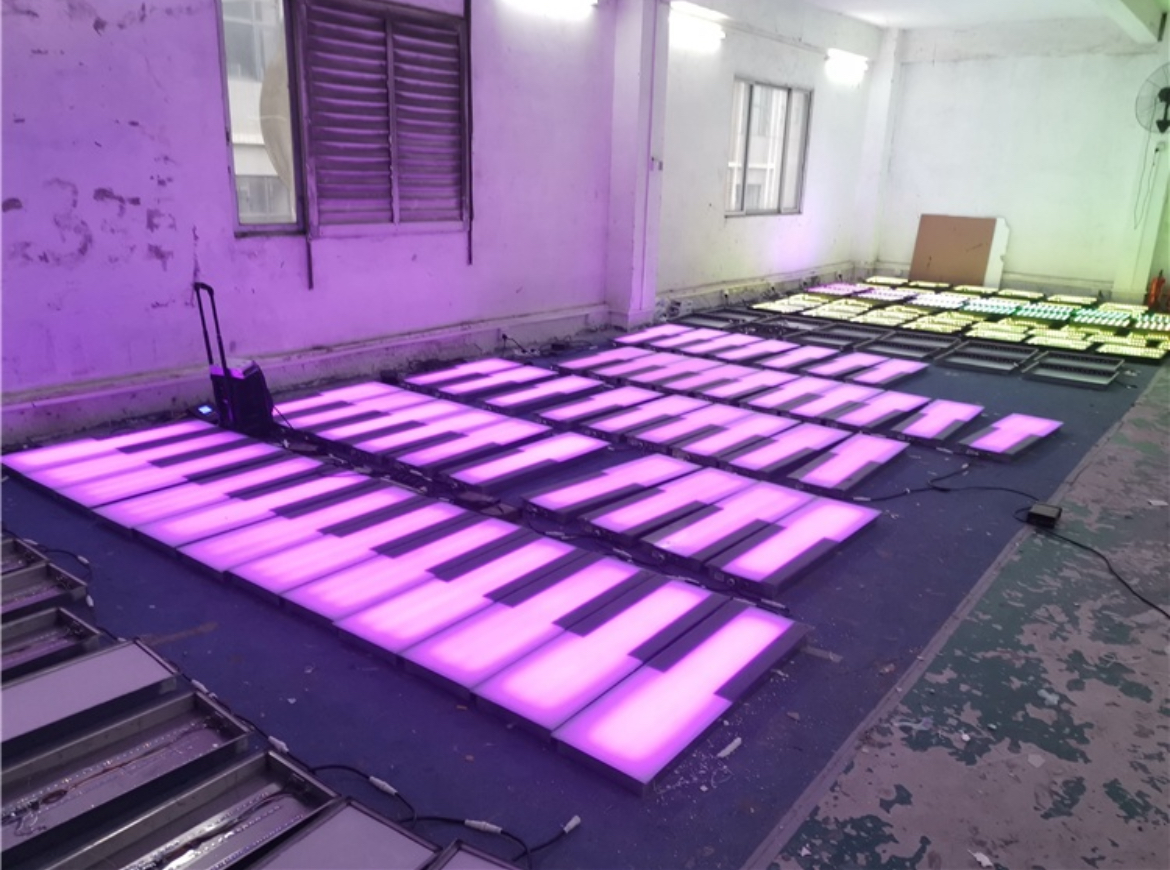 Commercial Outdoor LED Dance Floor Light – RGB Music-Activated Interactive Display for Market, Park & Garden Events factory