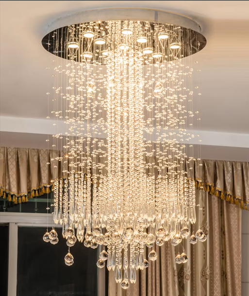 Modern Chandelier lighting low ceiling beads chain luxury lighting k9 crystal chandelier for hotel ETL82103 factory