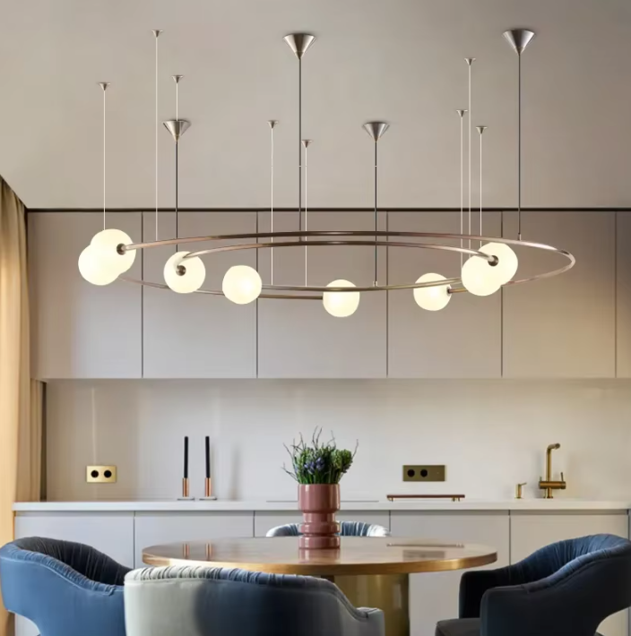 Wholesale Artistic Round Metal G9 Glass Chandelier Villa Hotel Restaurant Decor Ball Pendant Light manufacture