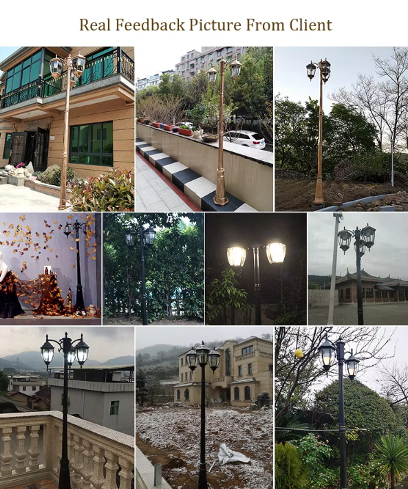 European Style Lawn Waterproof Garden Lamp High Pole Villa Outdoor Courtyard Garden Lighting factory