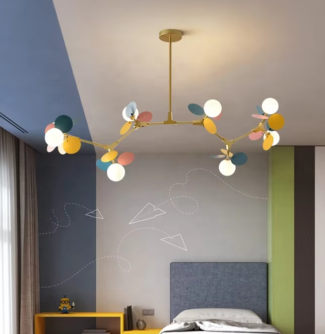 Nordic modern pendant light color big chandelier lighting glass ball pendant light ETL891117 factory