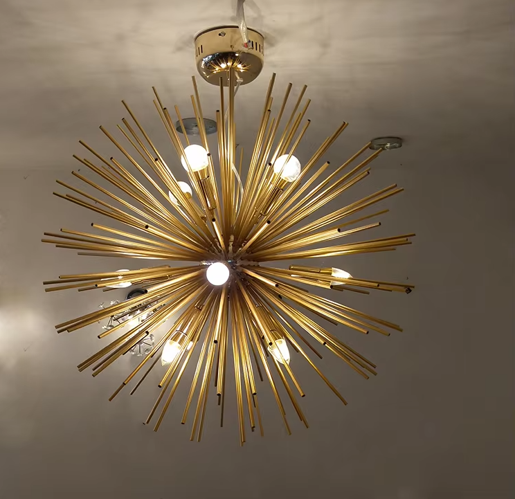 Globe Gold Pendant Lamp Aluminium Round Gold Chandelier Pendant Light For Home Hotel Living Room factory
