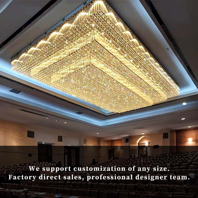 Luxury Crystal LED Chandelier – Custom Ceiling Light Fixture for Villa, Hotel Lobby & Banquet Hall factory