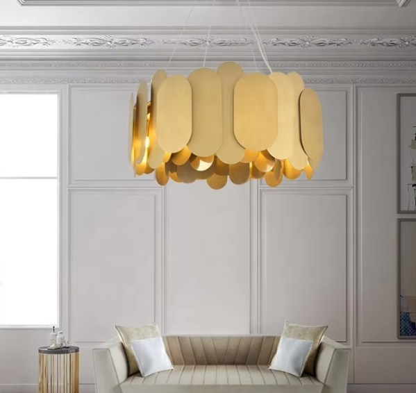 Luxury stainless steel chandelier circle modern kitchen modern pendant light hanging decorative lamp ETL89100110 details