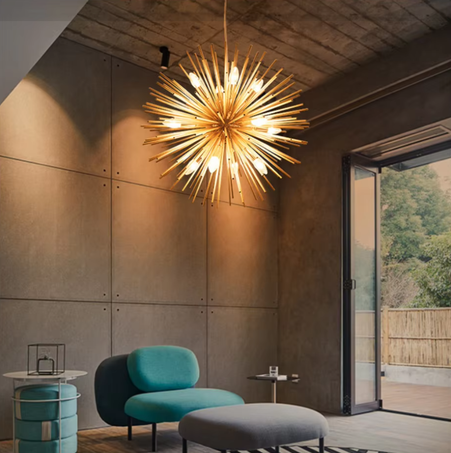 Globe Gold Pendant Lamp Aluminium Round Gold Chandelier Pendant Light For Home Hotel Living Room factory