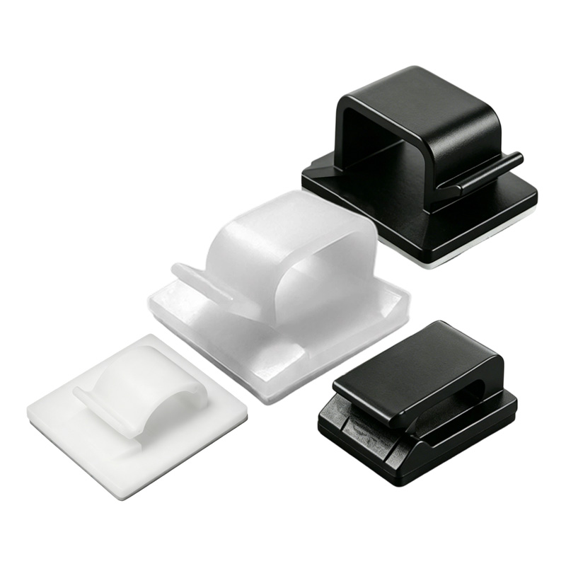 WCL-Festbasen-Klebe-Kabelhalter aus Nylon 66 mit selbstklebender Unterseite, Kabelclip und Draht-Halter für die Kabelorganisation im Büro