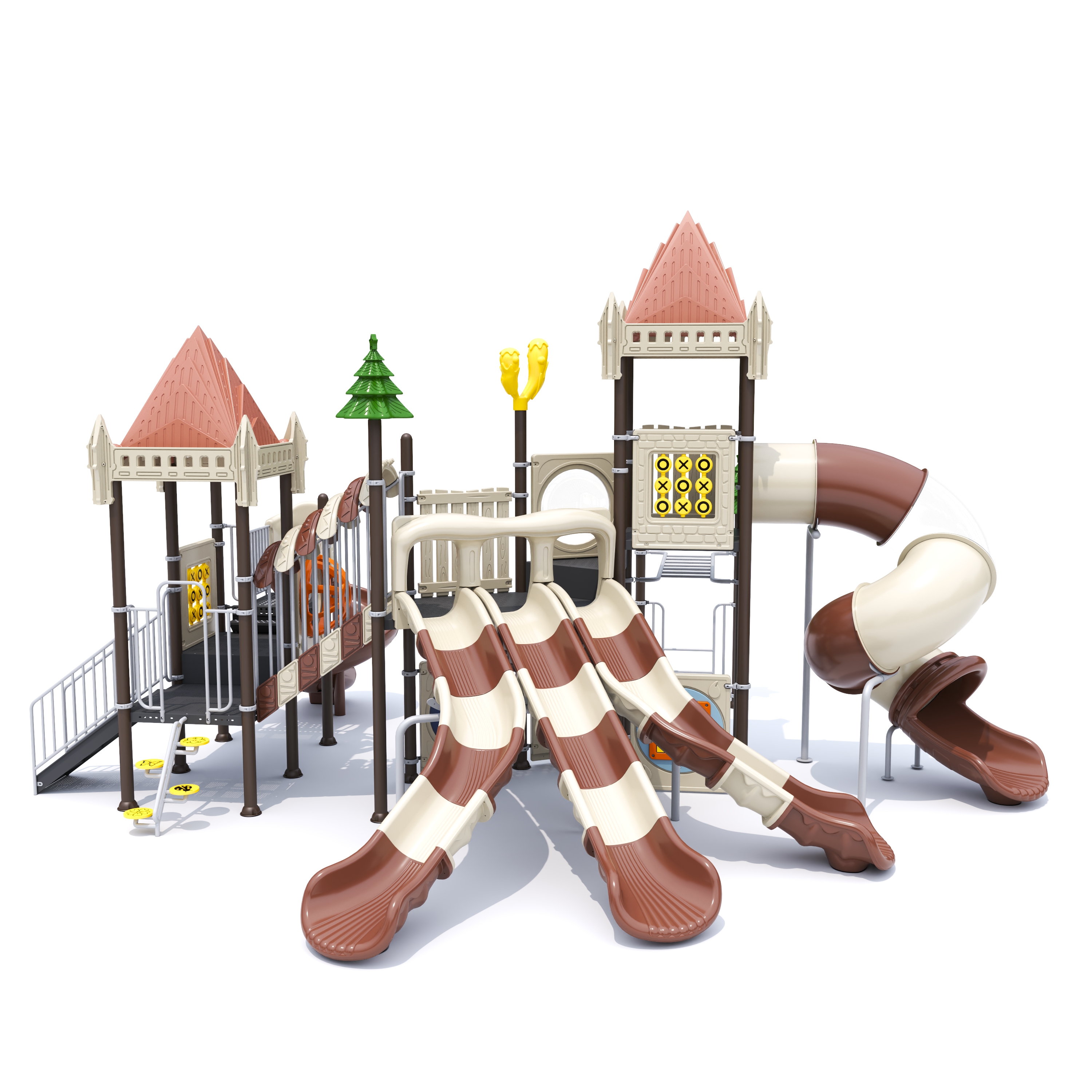 How does park playground layout improve accessibility and inclusivity for diverse user groups