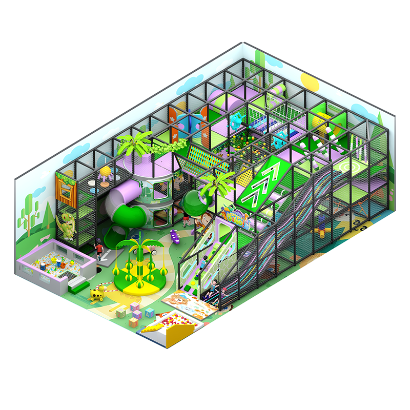 How does indoor playground layout maximize space utilization and visitor flow efficiency