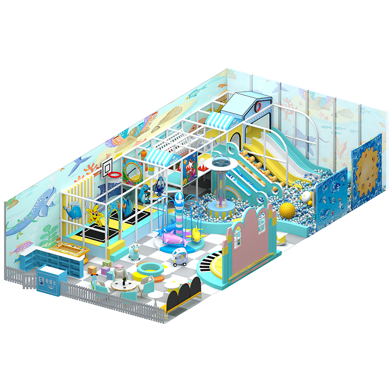 How does indoor trampoline design ensure safety and performance in enclosed recreational environments