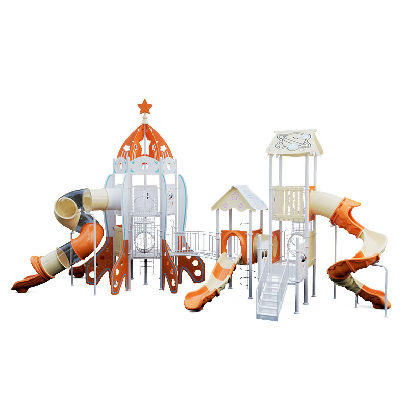 How does outdoor playground layout impact traffic flow and usage efficiency in busy parks