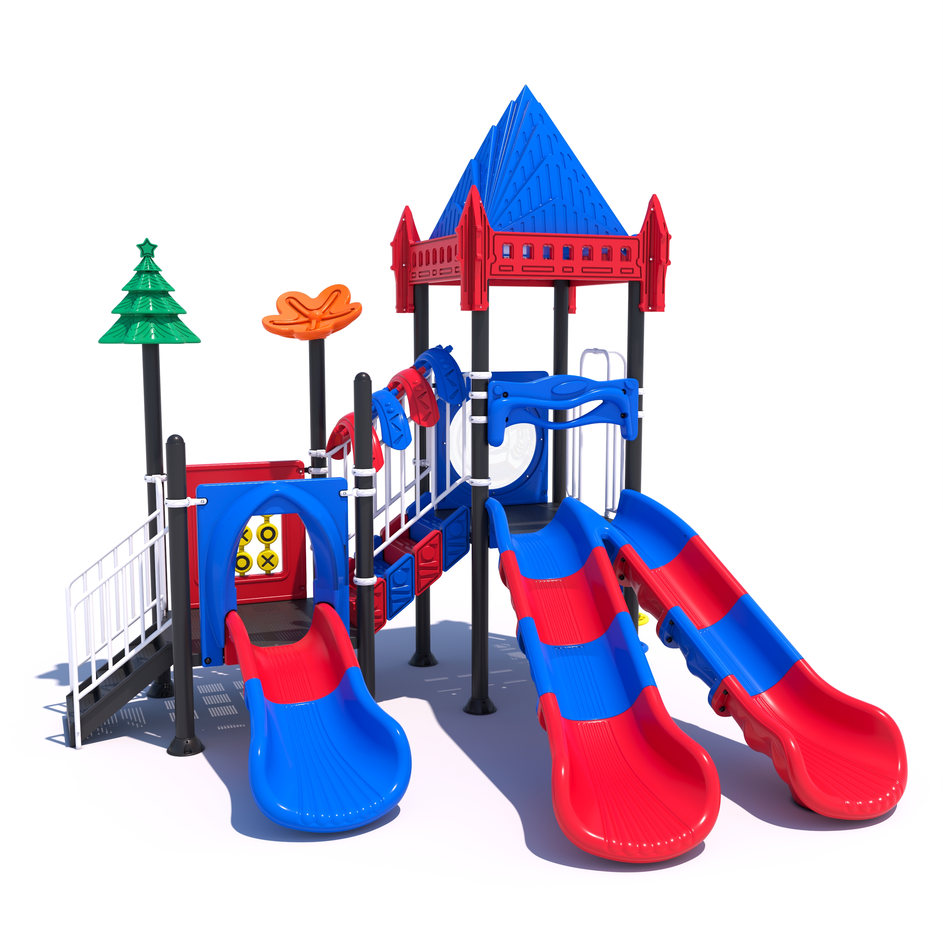 How does children playground design support safe and engaging play experiences for different age groups