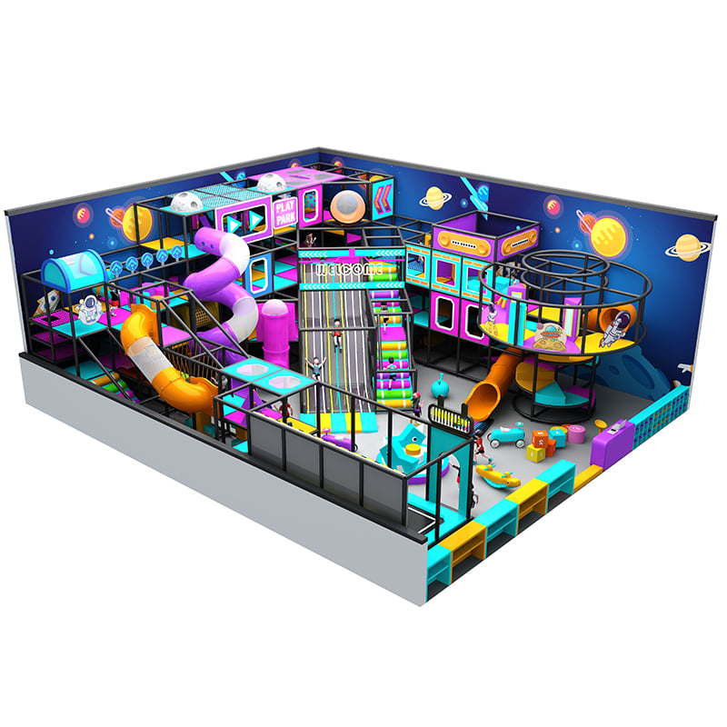 How does softplay layout influence interaction and movement within confined play spaces