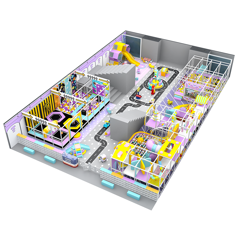 How does indoor playground design improve safety and interaction within confined environments