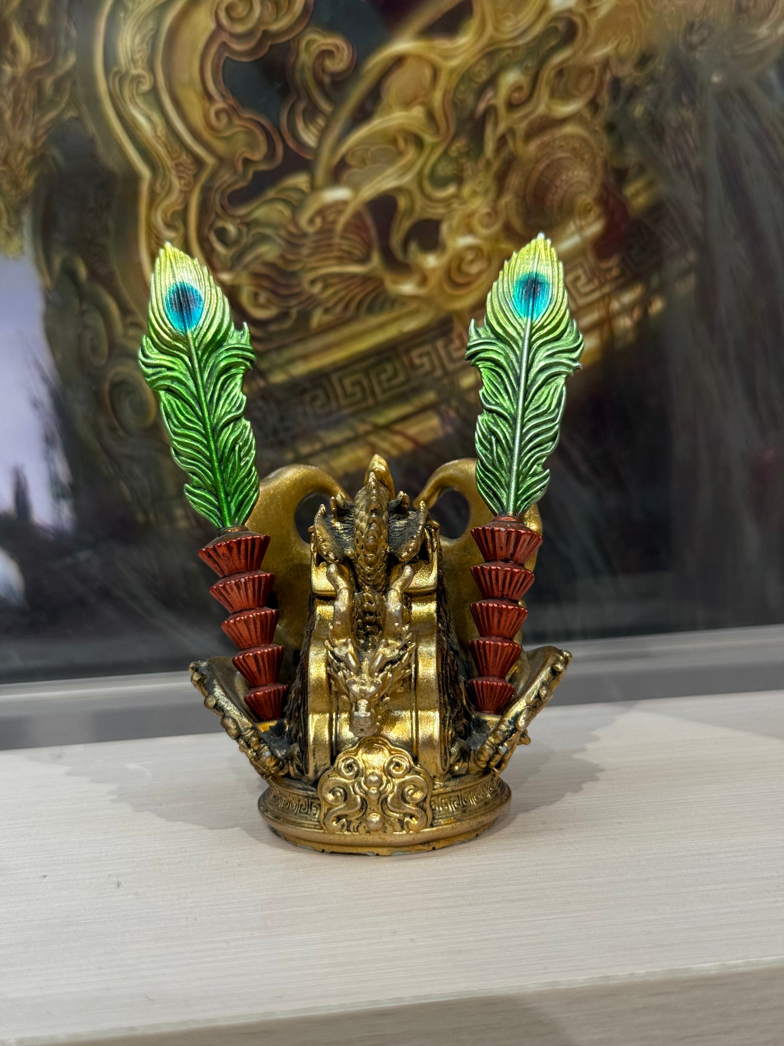Phoenix winged Purple Gold Crown Seal Ornament
Material: Resin
Size: 67 * 49 * 86mm