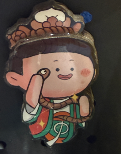 Zhen Shuixian, the Guardian Deity of the Constellations, refrigerator magnet
Material: Epoxy/Wood
Size: 78*70mm