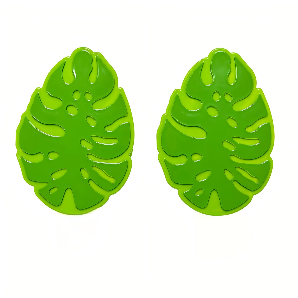 2-Piece 3D Monstera/Palm Leaf Plastic Beach Towel Clips – UV-Resistant Outdoor Chair Clamps for Poolside, Patio, and Vacation Essentials