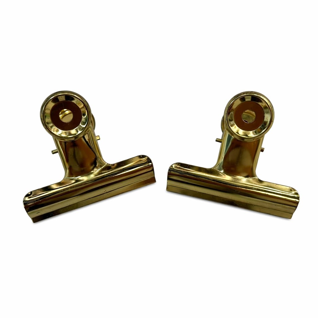 Electroplated Gold Metal Spring Clips – Heavy-Duty Bag Sealers with Hanging Hole for Kitchen Snack Sealing & Office Document Organizing