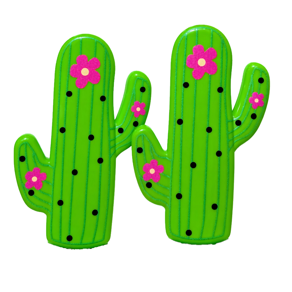 2-Piece 3D Cactus Plastic Beach Towel Clips – UV-Resistant Outdoor Chair Clamps for Poolside, Patio, and Vacation Essentials