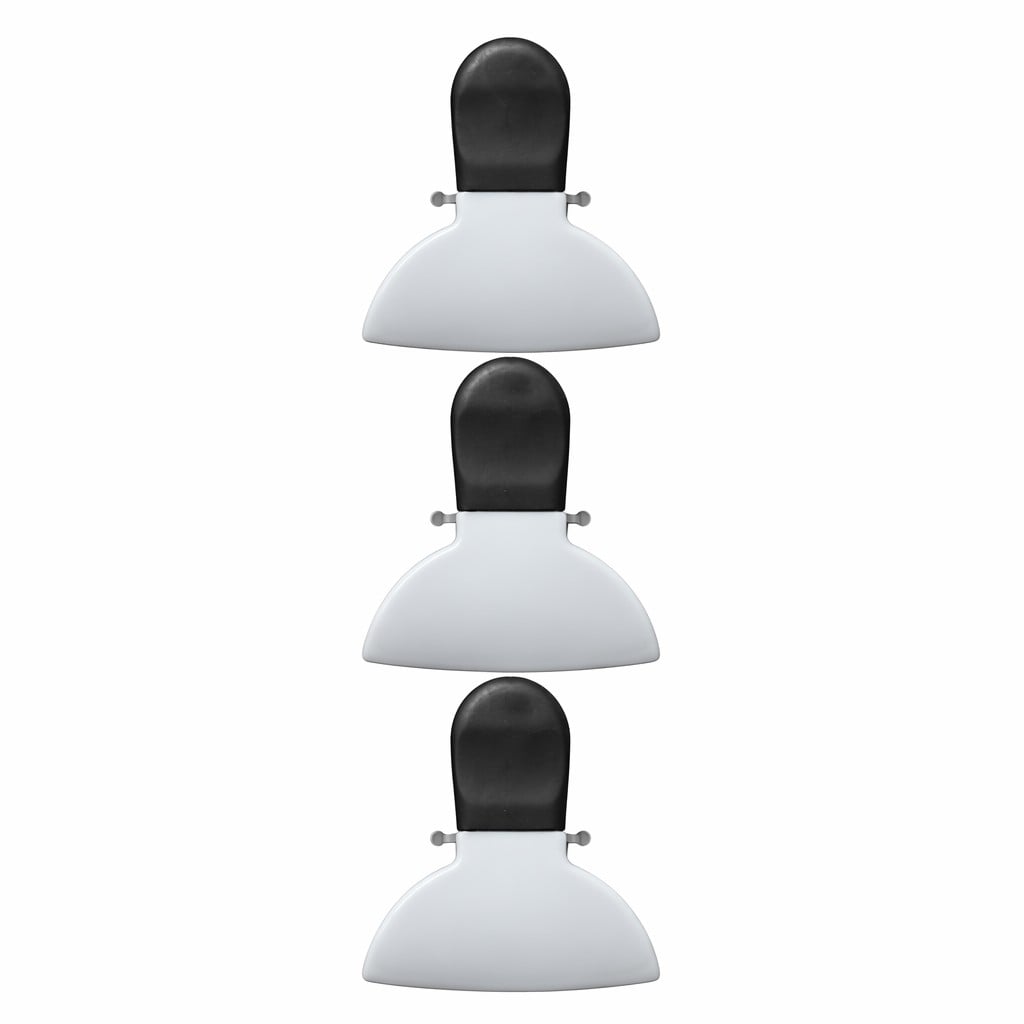 3-Piece Black & White Semicircular Plastic Magnetic Bag Clips – Strong Fridge Magnet Sealers with Retail Card for Kitchen Snack Storage & Office Memo Holders