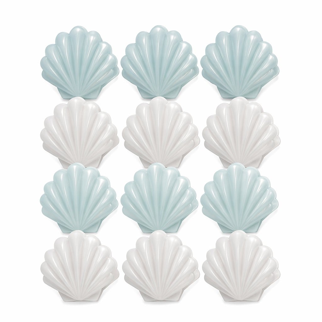 12-Piece 3D Seashell Plastic Spring Bag Clips – BPA-Free Ocean-Themed Snack Sealers with Retail Card for Kitchen Storage & Coastal Home Gifts