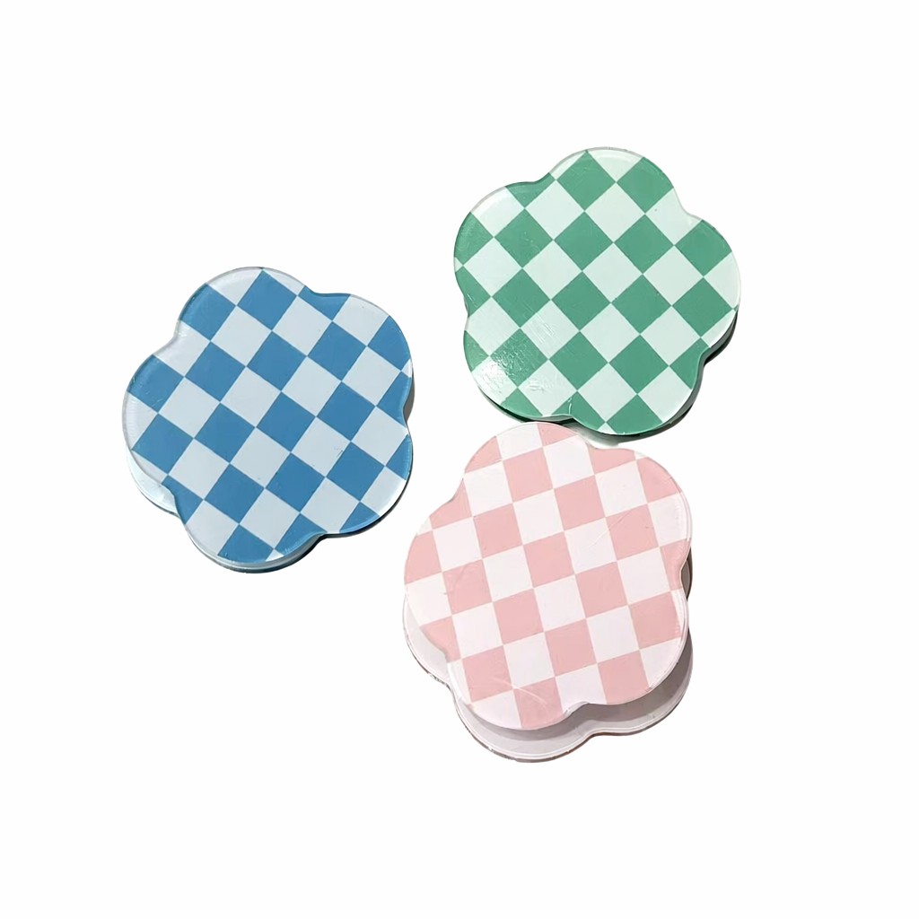 Creative Floral Checkered Plastic Spring Clip – High-Gloss Snack Sealing Clips for Kitchen Storage and Office Organization