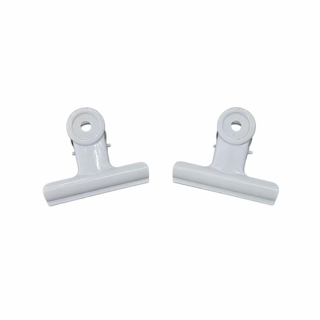 White Powder-Coated Metal Spring Clips with Hanging Hole – Minimalist Snack Bag Sealers for Kitchen Pantry & Office Document Organization