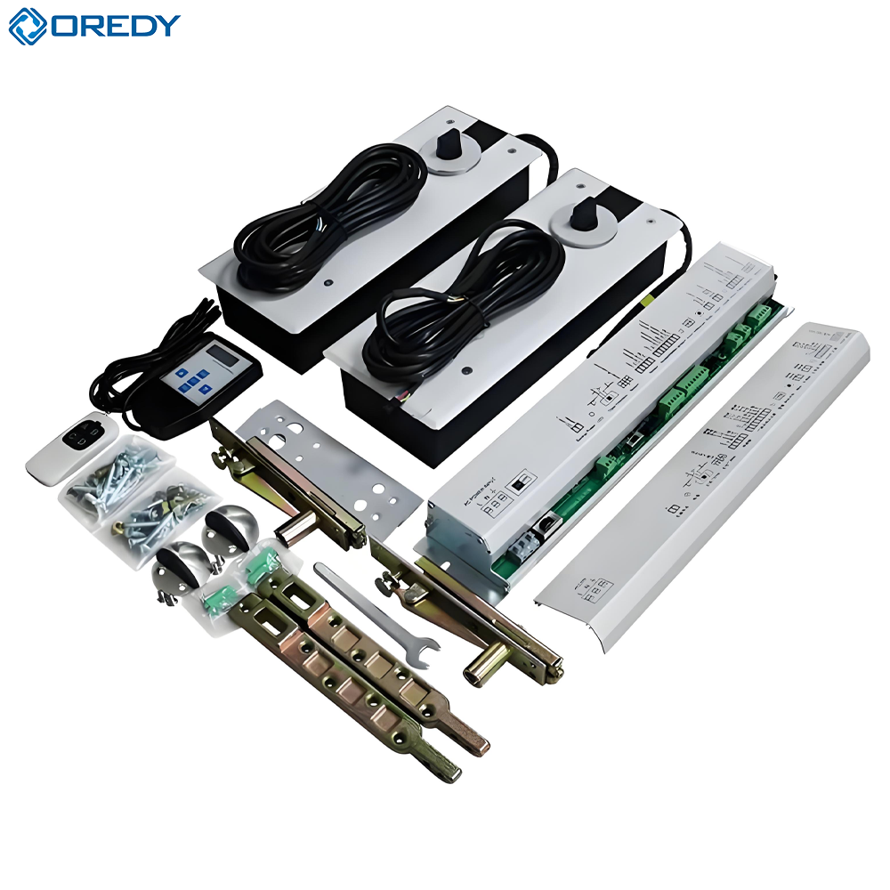 OREDY ガラスドア用フロアスプリング・グラウンドロック付き回転式頑丈ステンレス鋼製ドアセット（病院・ホテル向け）、外部設置型オペレーター