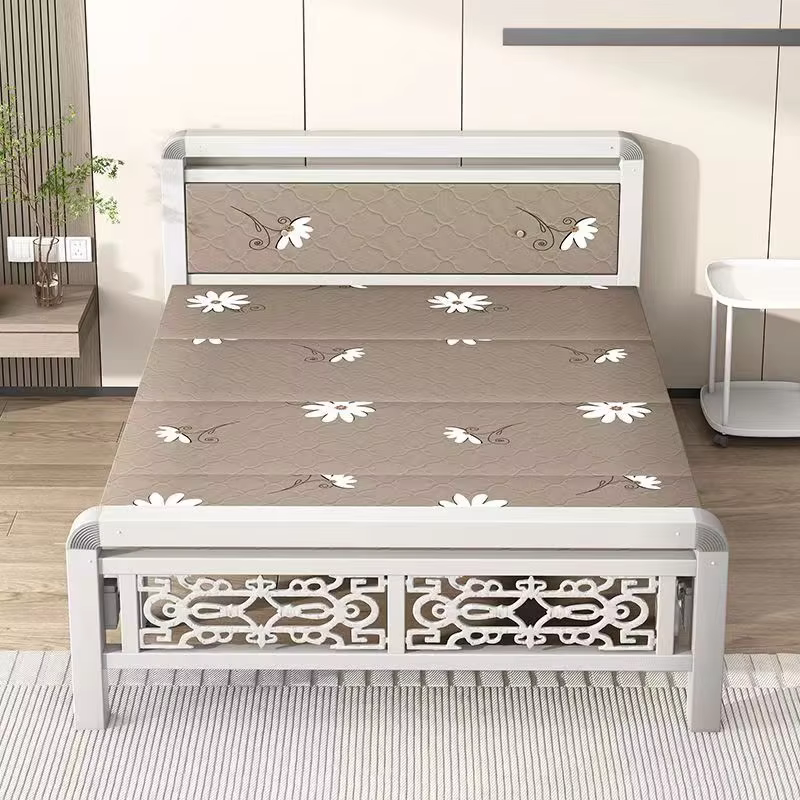 Modern Design Single Iron Bed Frame Durable Metal Folding Bed Platform for Bedroom or Apartment Used in Schools supplier