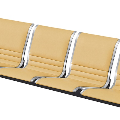 Modern Black PU Leather & Stainless Steel 3-Seat Public Waiting Chair for Airport, Hospital & Commercial Spaces supplier