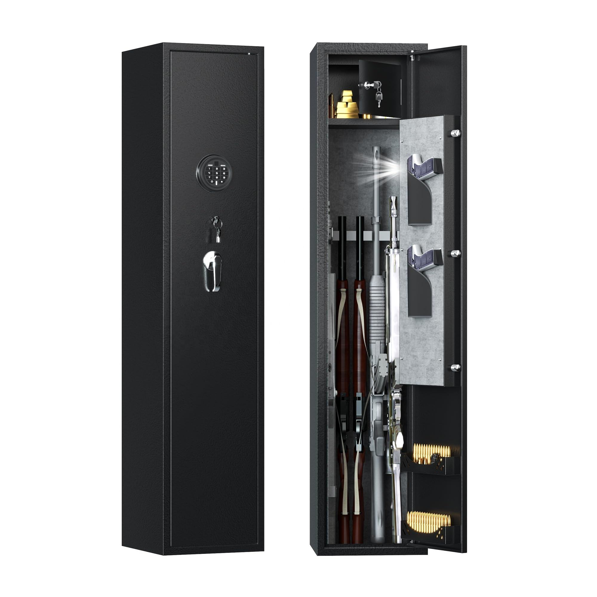 Classic cheap steel gun safe wholesale 4 5 holders with small cabinet wall mounted hidden gun safes cabinet manufacture