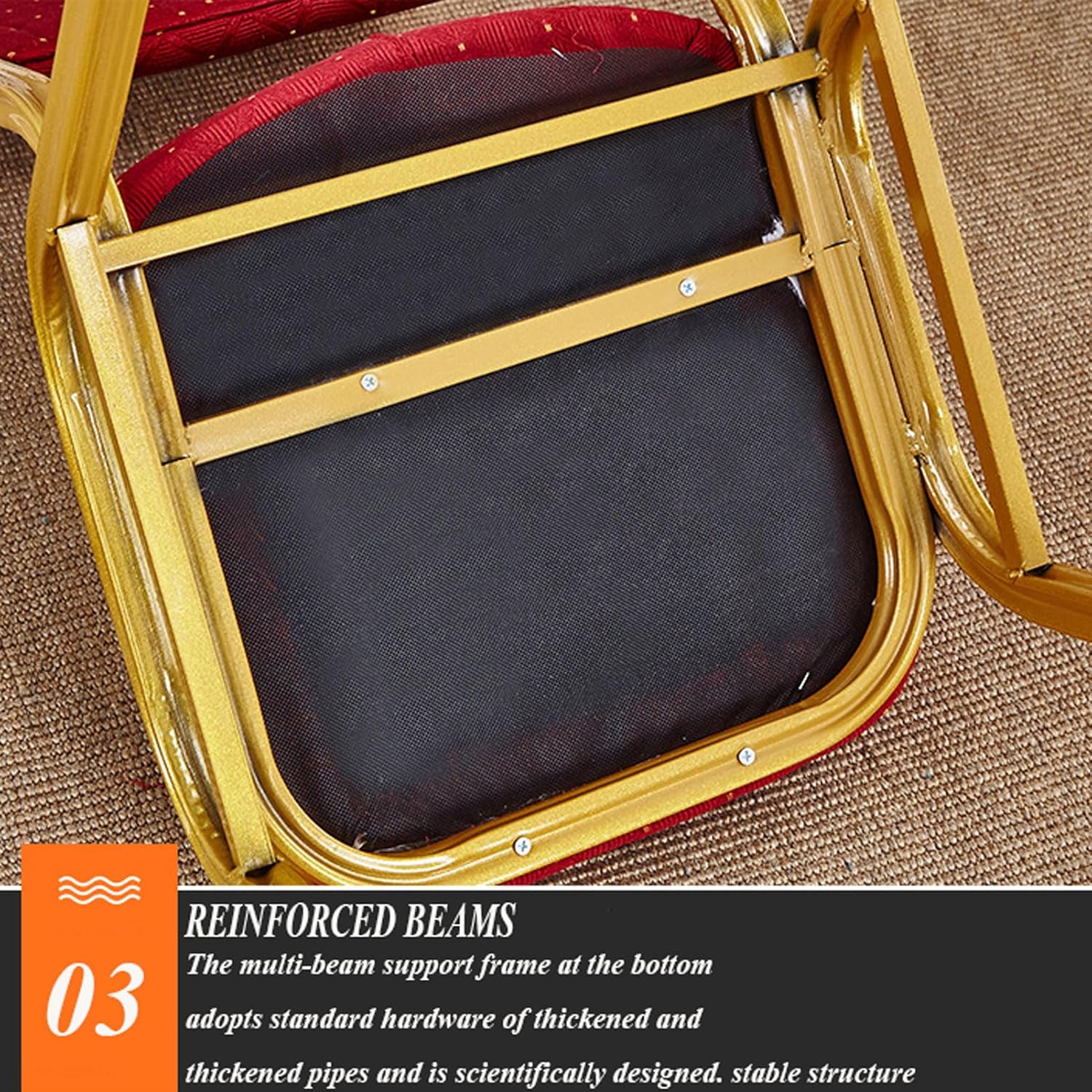 Metal Frame Stackable Banquet Chair Cheap Church Hall Party Hotel Wedding Chair details