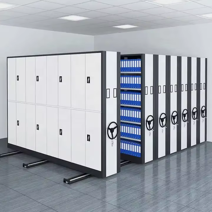 Customize Library Furniture Metal Mobile Mass Shelf Dense Frame Intelligent Shelving Archives Filing Sliding Cabinet factory