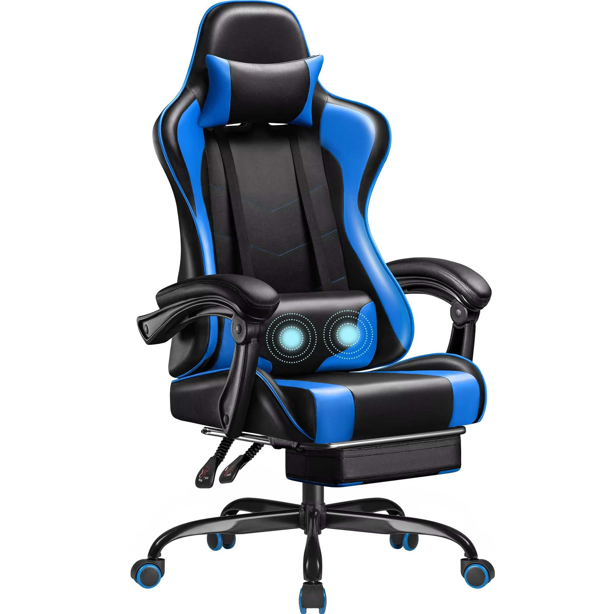 Factory Price PC Computer Gaming Chair PU Leather Silla Gamer Massage Racing Game Chair with Footrest manufacture