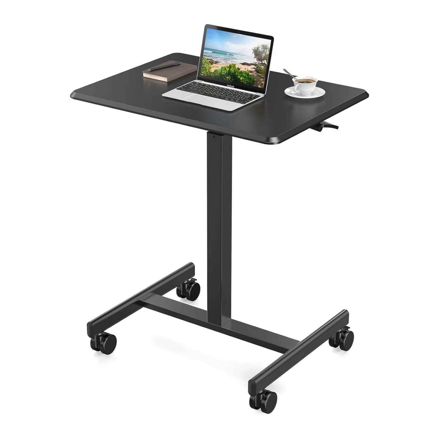 One Leg Pneumatic Gas Lift Mechanism Table Adjustable Trestle Table Hydraulic Lift Table with Wheels factory