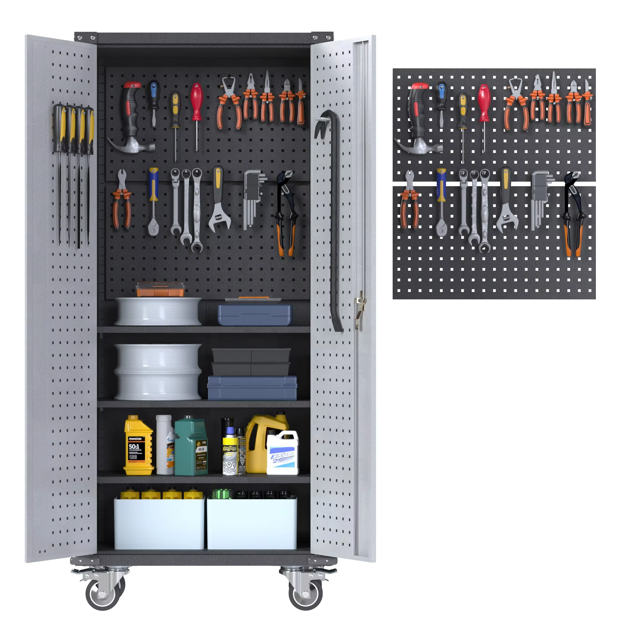 Garage Steel Cabinet Storage Systems Heavy Duty Locker Workbench Tool Cabinet