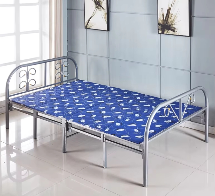New design collapsible portable iron foldable mattress beds metal single folding beds for adults